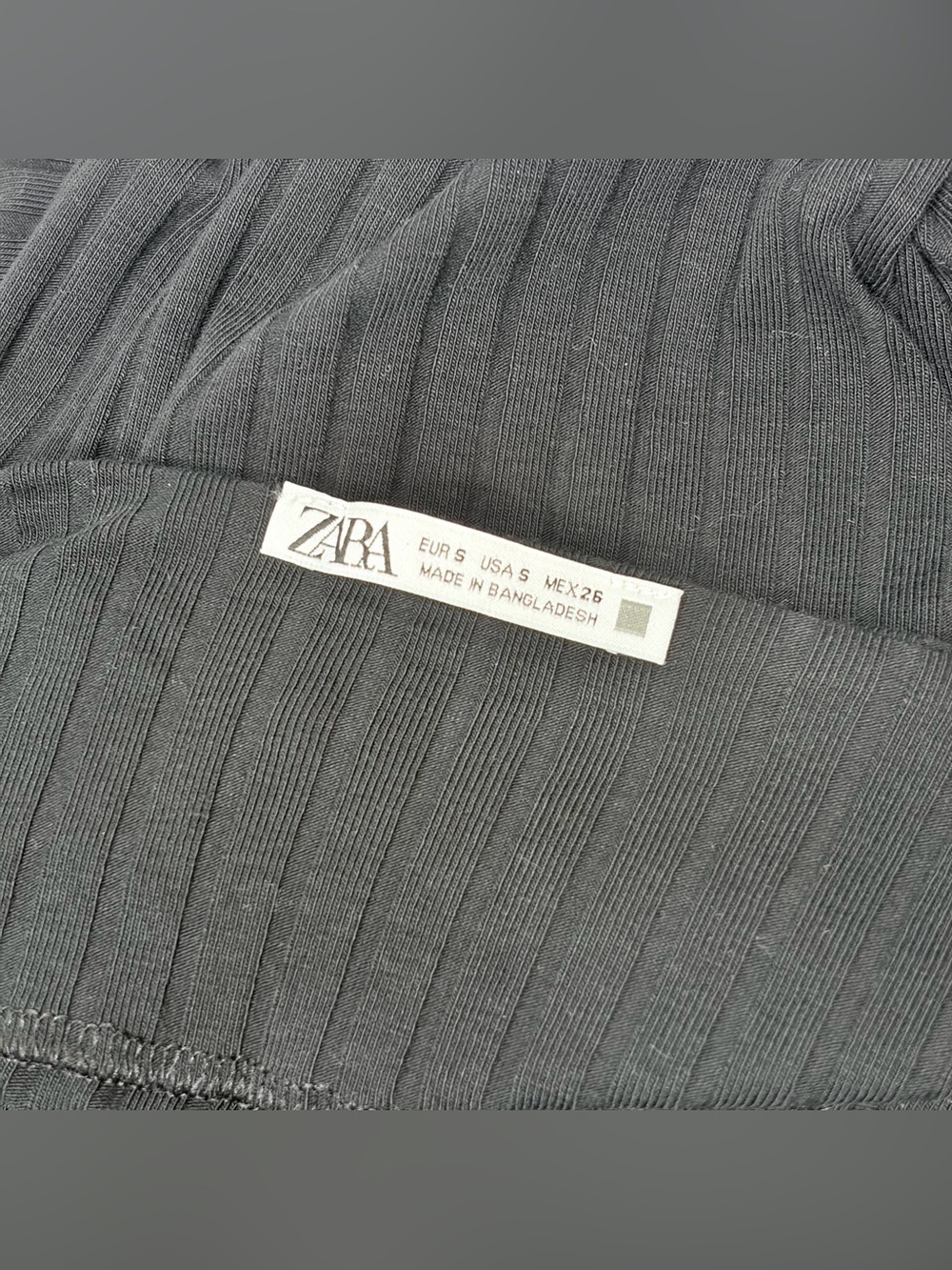 Zara Black Ribbed Midi Dress - Picture 3 of 8